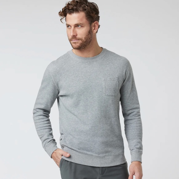 Vuori Men's Jeffrerys Pullover Fleece Sweatshirt in Heather Gray size XL - Picture 1 of 13